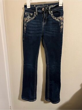 Sexi Couture Dark Indigo Embellished Boot Cut Jeans